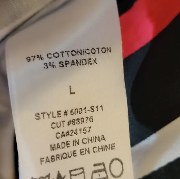 Abbie Mags Large Cotton Jacket Red/Black Abstract Print - Picture 9 of 10